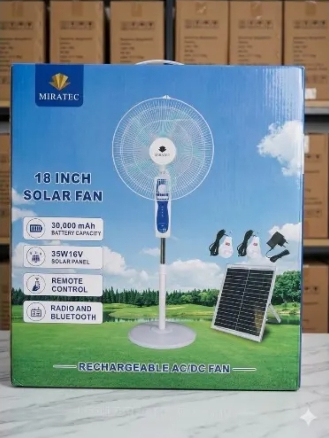 Miratec 18" Mp3 solar fan